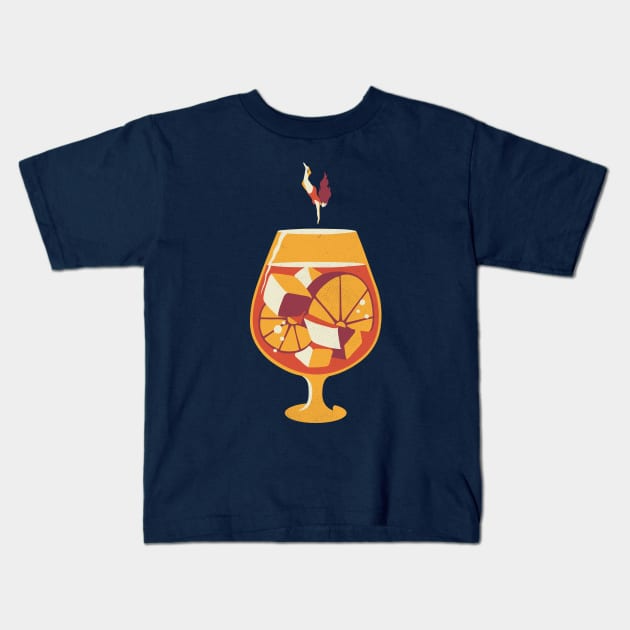 Aperol Spritz Dive In Summer Design Lady by Tobe Fonseca Kids T-Shirt by Tobe_Fonseca